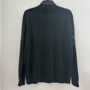 Murano Knit Sweater Men's L Green 100% Merino Wool L/S Preppy Old Money Academia